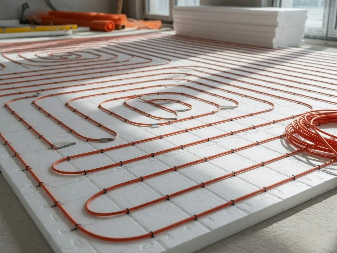 Professional underfloor heating installation